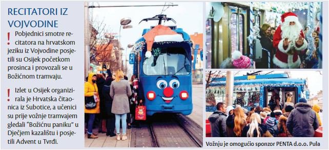 Vožnja Božićnim tramvajem za recitatore iz Vojvodine